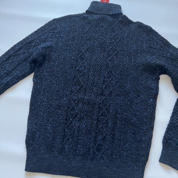 NWT GUESS Men's Ron Turtleneck Knit Sweater Size XL Black Blue Marbled MSRP $98 - Picture 2 of 14